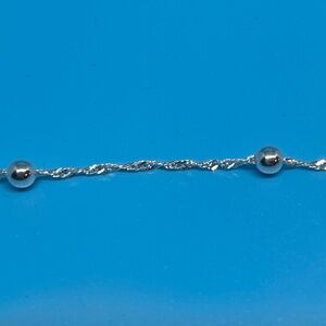 NEW!! Sterling silver 16” ball necklace with twisted diamond cut chain